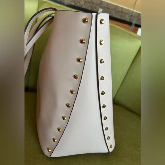 Michael Kors $558 EUC Blush Pink Manhattan Studded Shopper Tote bag EUC - Picture 3 of 8